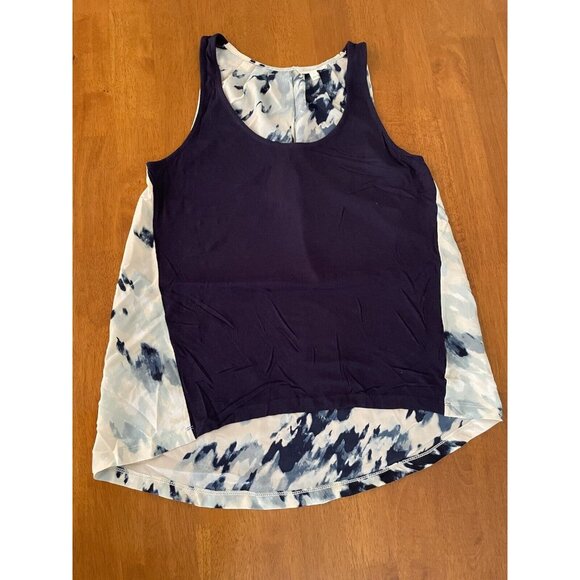 Anthropologie Deletta Tops - Anthropologie Silky Soft Deletta Top SMALL White And Blue Floral Beautiful